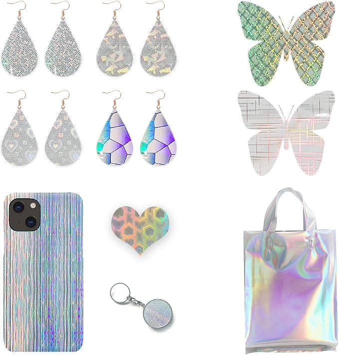 HYANG Transparent Fragment PVC Super Clear Holographic Vinyl Faux Leather - Image 5