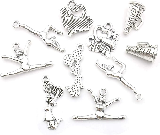 50 PCS Cheerleader Charms Collection, Cheer and School Spirit Gymnastics Girl - Image 3
