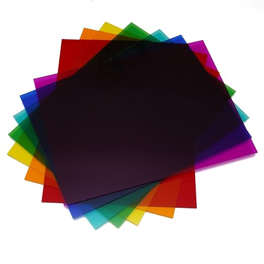 7 Pack 12" x 16" Colored Cast Acrylic Sheet，1/8”Thick Transparent Colored by Lesnlok