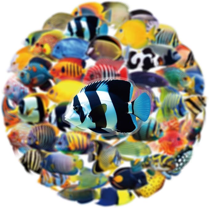 50PCS Clear Tropical Marine Life Ocean Stickers PET Fish Aesthetic Sticker - Image 4