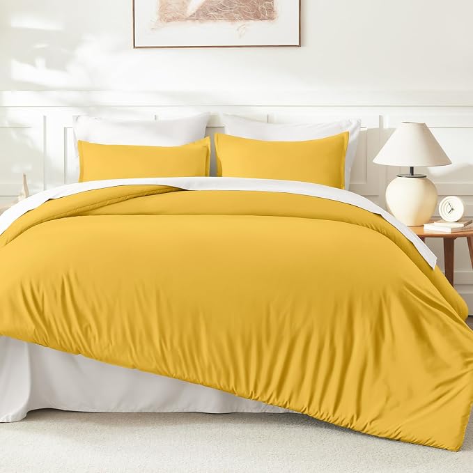 Litanika Mustard Yellow Comforter Set Twin/Twin XL Size, 2 Pieces Lightweight - Image 6