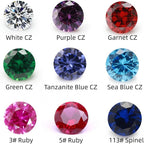 Round Colors Cubic Zirconia Loose Stones 1-12mm 5# Red Ruby Synthetic Blue 113# - Image 2