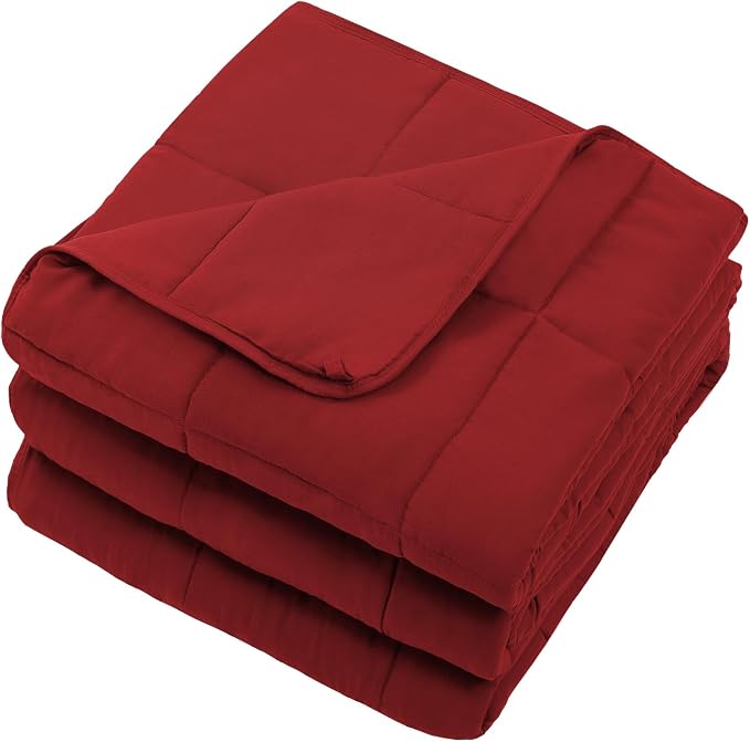 Red Weighted Blanket for Adults 15lbs, Queen Size Cooling Heavy Throw Blanket - Image 7