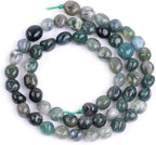 HAAMIIQII Natural Green Moss Agate Pebble Stone 5-8mm Small Irregular Freeform by HAAMIIQII