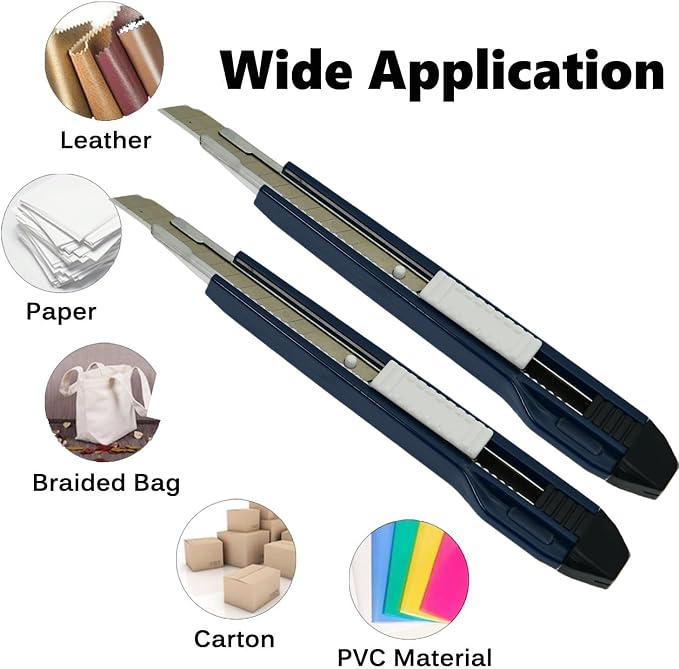 9mm Snap Off Utility Knife High Hardness Retractable Box Cutters - Image 2