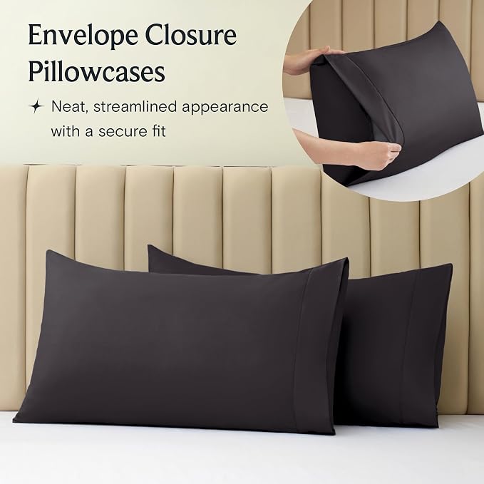 LuxClub 6 PC Queen Sheet Set, Breathable Luxury Bed Sheets, Deep Pockets 18" - Image 3