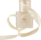 HUIHUANG Champagne Satin Wired Ribbon 2.5 inch Champagne Pink Wire Edge Ribbon - Image 3