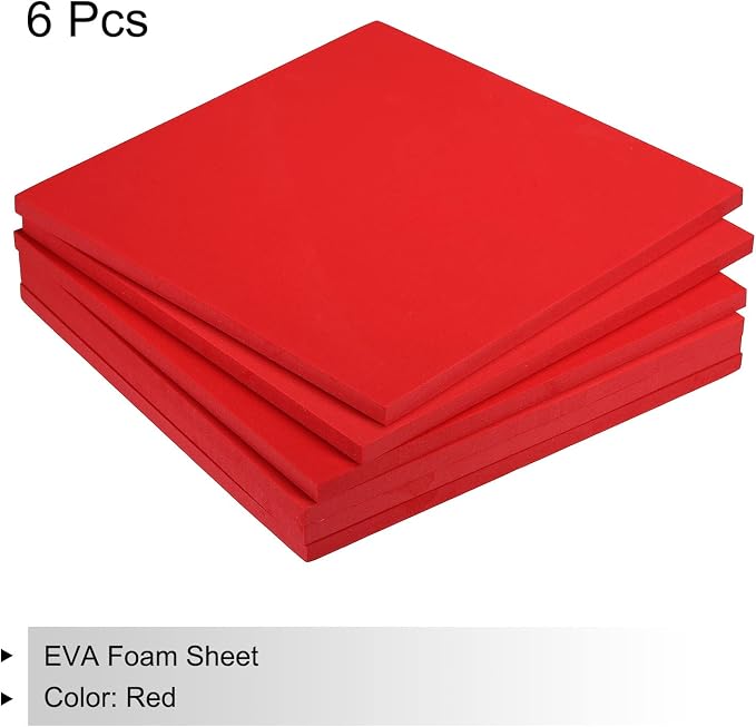 MECCANIXITY EVA Foam Sheets Red 9.8 Inch x 9.8 Inch 10mm Thick Crafts Foam - Image 3
