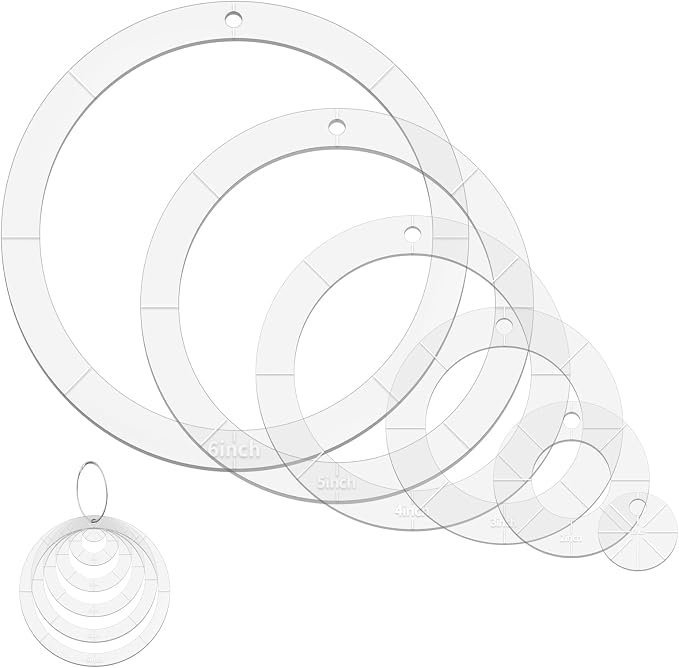 6 PCS Circle Quilting Acrylic Template Set by Unknown