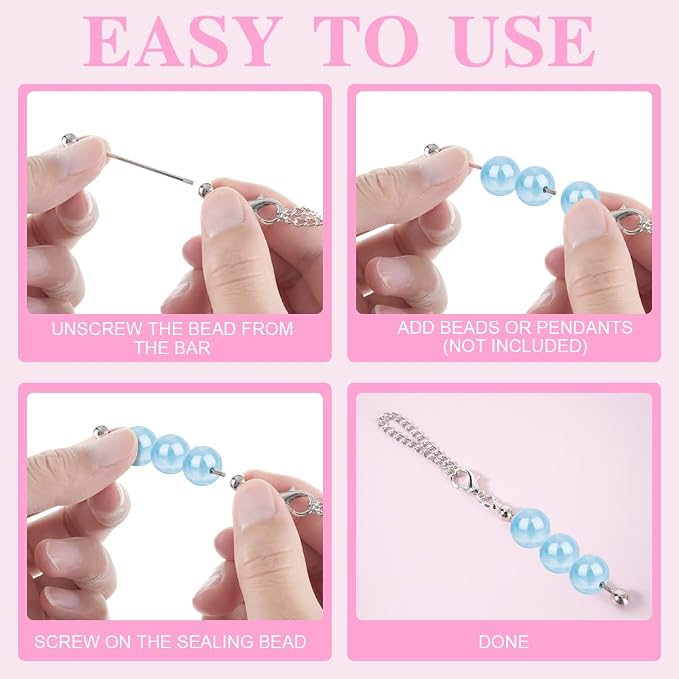 30 PCS Beadable Keychain Bars Bulk, Metal Blank Keychain Bars - Image 5