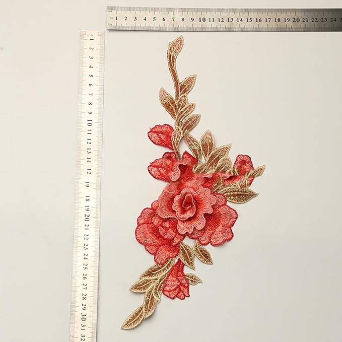 Vintage Rose Sew Lace Flower Embroidery Patches, - Image 3