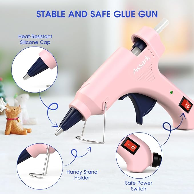 30W Mini Hot Glue Gun Kit with 30 Glue Sticks, Fast Preheating Hot Melt - Image 4