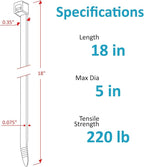 Large Zip Ties Heavy Duty 18 inch, 220 lb Tensile Strength - Image 2