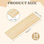 MECCANIXITY 10Pcs Wood Strips Slats, 5/64" x 1‑1/4" x 4" Thin Wood Sticks Flat - Image 2