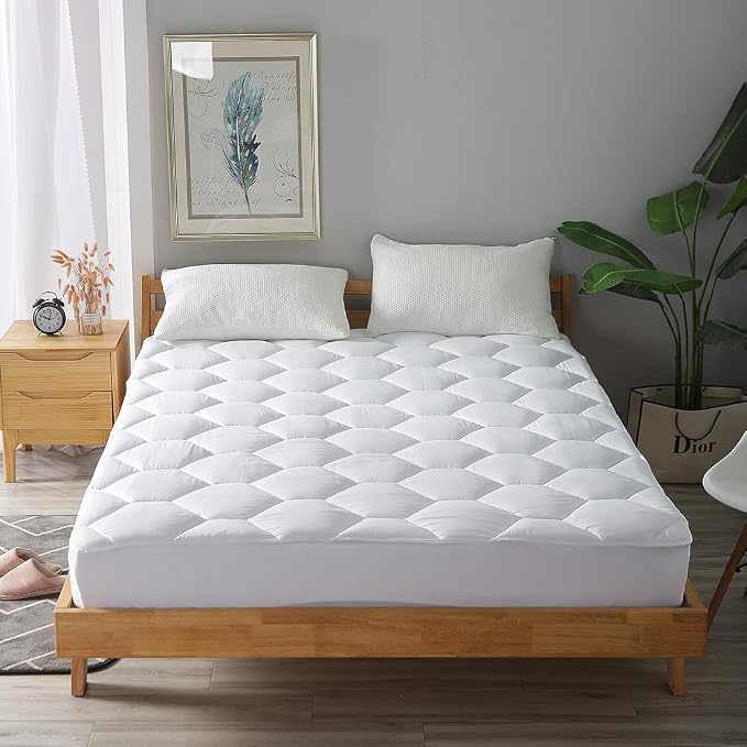 Full Mattress Pad, 8-21" Deep Pocket Protector Ultra Soft Quilted Fitted Topper - Image 7