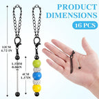 16PCS Beadable Keychain Bar Bulk, Metal Blank Beaded Keychain Bar - Image 3