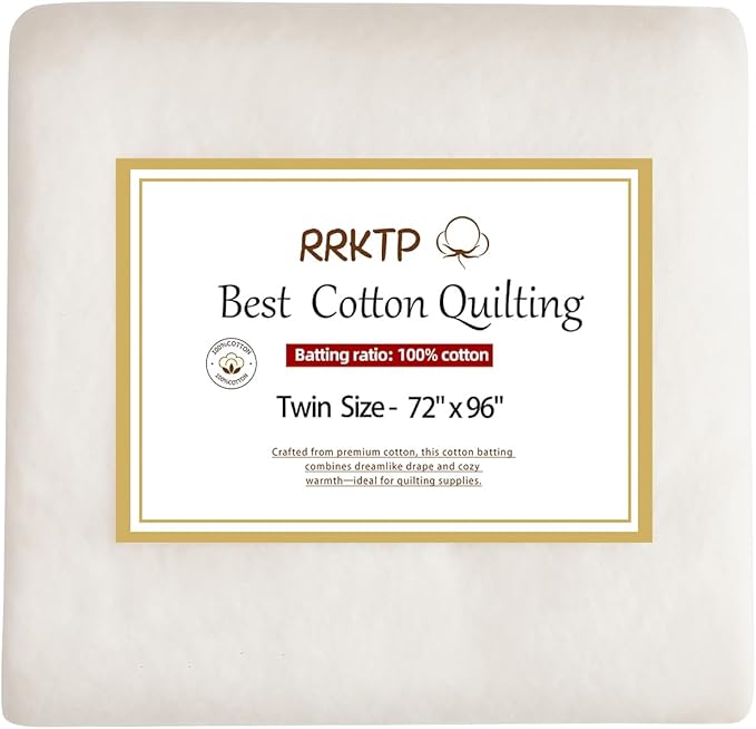 RRKTP Cotton Batting for Quilting，200 g/m² Lightweight Quilt Batting Twin by home