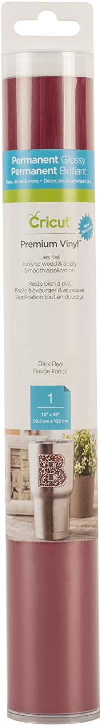 Cricut Premium Permanent Vinyl, Dark Red - 4ft Roll | Compatible by Unknown