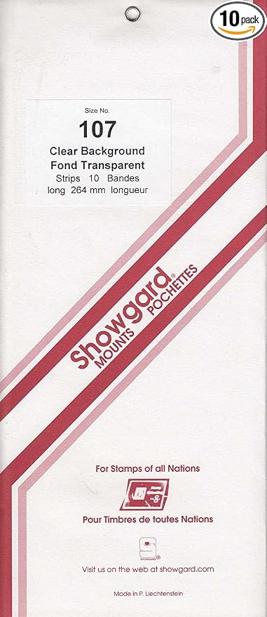 Strip Style Clear Stamp Mounts Size 107 by Showgard