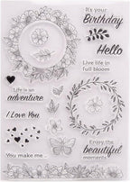 Flower Wreath Lace Clear Stamps Silicone Stamp Cards - Image 6