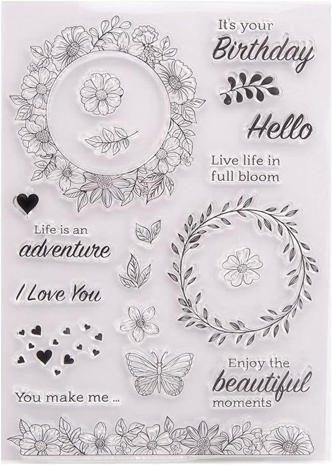 Flower Wreath Lace Clear Stamps Silicone Stamp Cards - Image 6