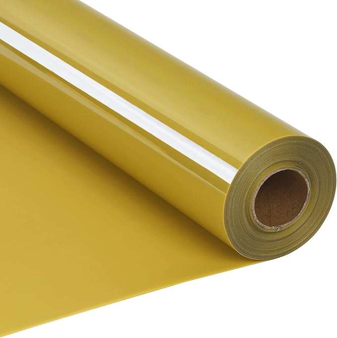 RENLITONG Golden Iron on Vinyl 12Inch by 20ft Roll Heat Transfer Vinyl by RENLITONG