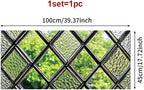 Diamond Grid Privacy Window Film 17.71x39.97 Inch Textured Green Glass Look - Image 3