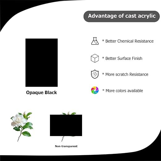 2 Pack 8'' x 12'' Opaque Black Acrylic Sheet, 3mm Thick Acrylic Plexiglass - Image 5