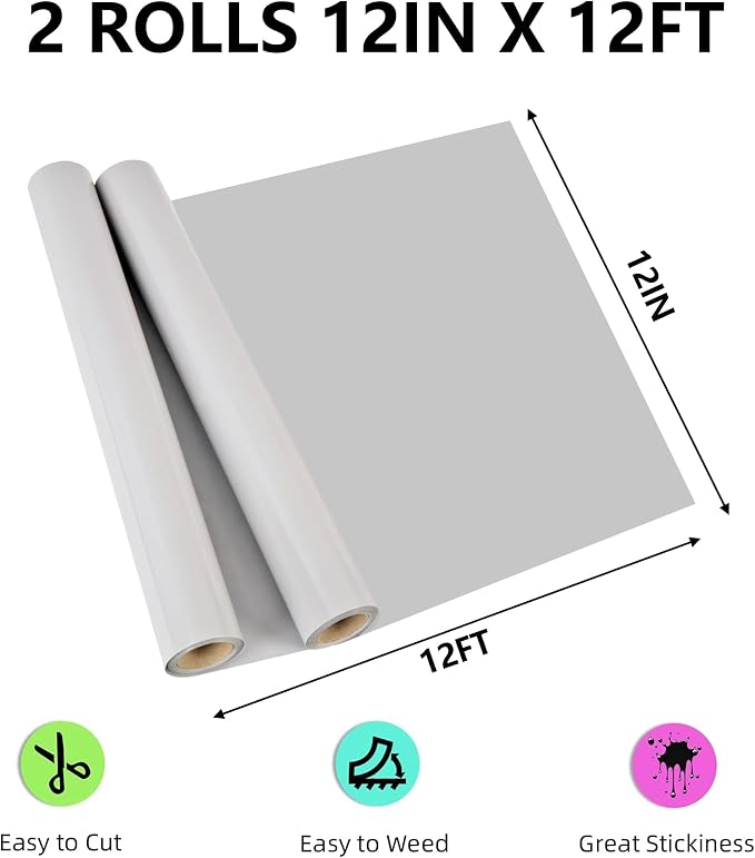 RENLITONG Gray Heat Transfer Vinyl - Image 2