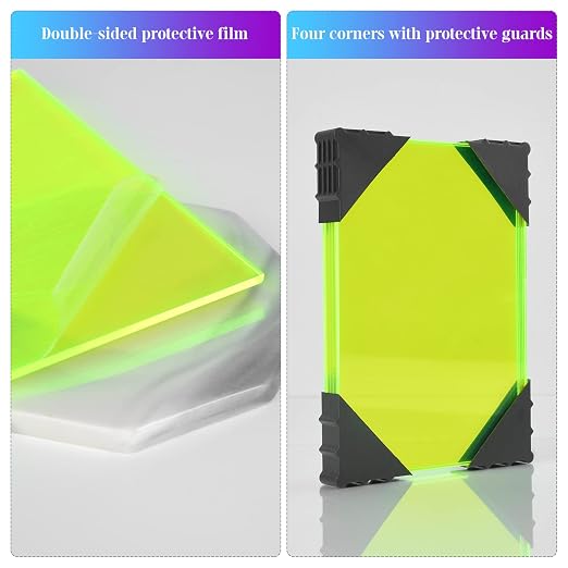 5 Pack Acrylic Sheet Green Fluorescent Colored Translucent Sheets Easy to Cut - Image 6