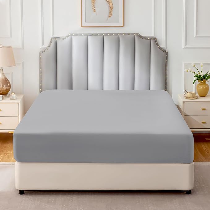 FreshCulture Pure Cotton Fitted Sheets Twin Size, 300 Thread Count Percale - Image 2