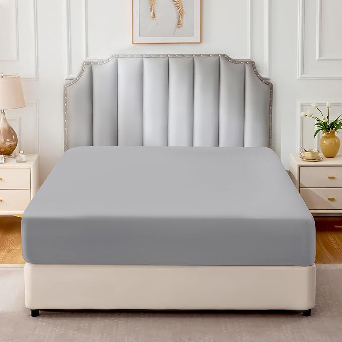 FreshCulture Pure Cotton Fitted Sheets California King Size, 300 Thread Count - Image 2