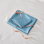 BEDELITE California King Sheets Set, Luxury Soft Airy Blue Satin Sheets - Image 7