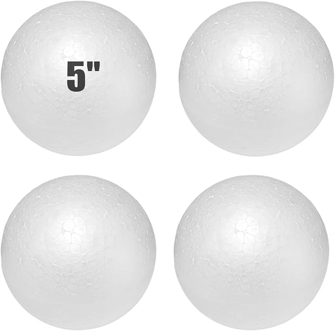 Styrofoam Balls 5 Inch, DIY for Home and School, Smooth Solid Round for Arts by AHKUNMT