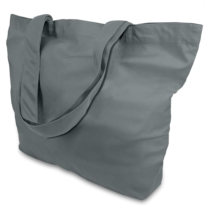 TOPDesign 3-Pack Super Strong Large 12oz Cotton Canvas Tote Bags, Reusable by TOPDesign