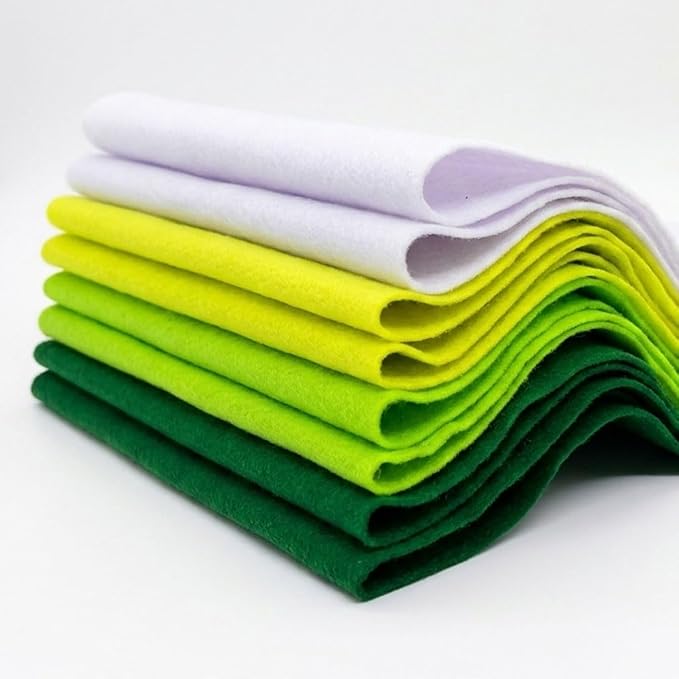 Green Felt Fabric Sheet 8" X 36", 1.6mm Thick 8 Pack 4 Colors Assorted | Soft by MEDIANER