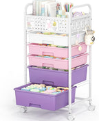 5 Drawer Rolling Storage Cart - Image 9