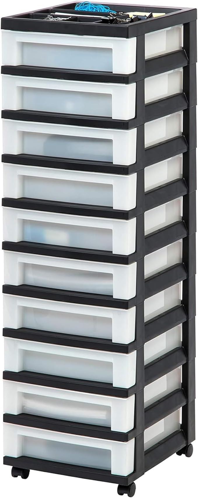 IRIS USA Plastic Drawer Storage Organizer Rolling Cart, - Image 4