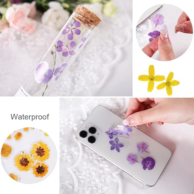 160 Pcs Transparent Flower Stickers - Image 5