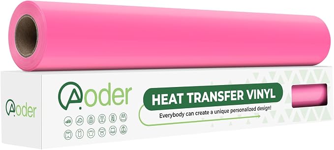 Aoder Fluorescent Pink Heat Transfer Vinyl by AoderDTFTransferFilm