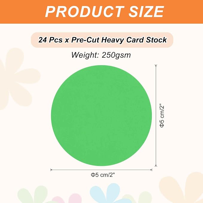 MECCANIXITY 24 Pcs Circle Card Stock, 2 Inch Round Cutouts Paper Thick - Image 2