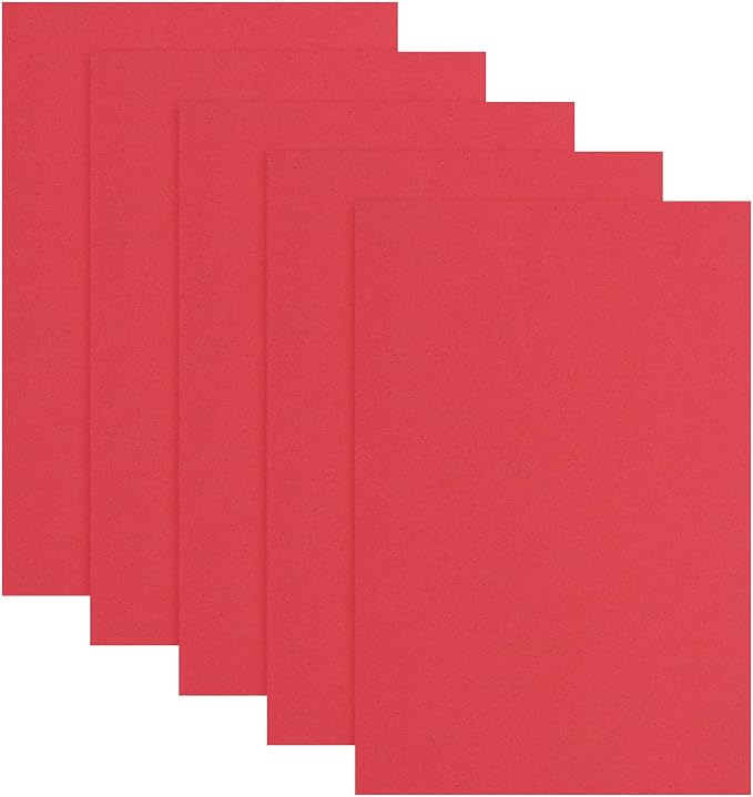 uxcell 5 Pcs Red EVA A4 Foam Sheets Crafts, 12 x 8 Inch Foam Paper by uxcell