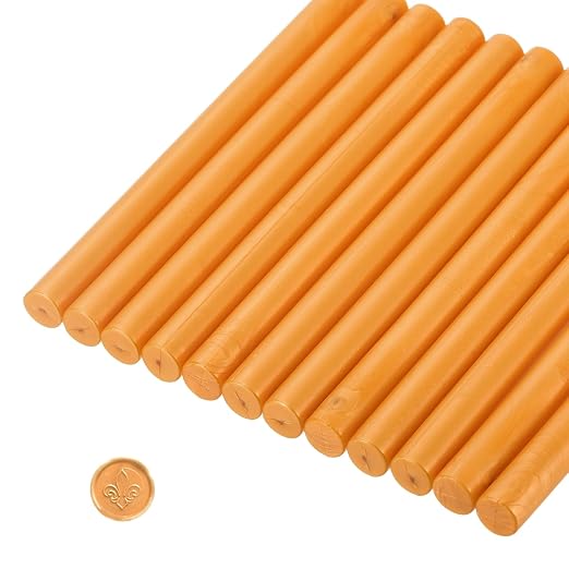 MECCANIXITY 12 Pcs Orange Cylinder Sealing Wax Stick Glue Gun Wax Seal Rod by MECCANIXITY