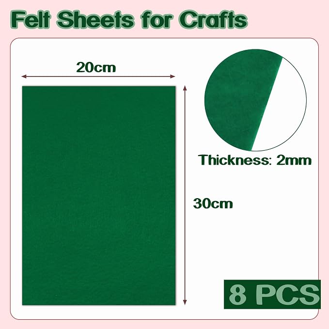 Luomorgo 8 Pcs Stiff Felt, 8 x 12 Inch, 2mm Thick, - Image 4