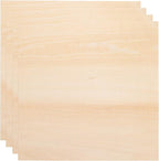 HARFINGTON 4pcs 2mm Basswood Plywood Sheets 8" x 8" x 3/32" Thin Unfinished by HARFINGTON