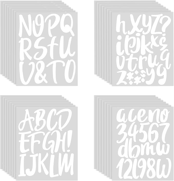 Outus 576 Pcs 8 Sheets Letters Stickers Vinyl Alphabet Number Decals Back to by Outus