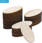 PATIKIL 80x40x1.7mm Wood Pieces, 60 Pack Unfinished Oval Wood Shapes Blank - Image 3