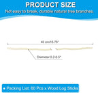 PATIKIL 60 Pcs / 40cm Wood Log Sticks, 0.2-0.5inch in Diameter Natural Driftwood - Image 2