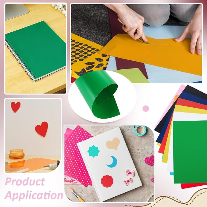 BENECREAT 24Pcs 6 Colors PVC Flexible Plastic Sheets, 11.8x8.3 Inch A4 - Image 5