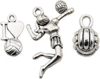 Youdiyla 45 Volleyball Charms Collection, Bulk I Love Sport Volleyball Girl by Youdiyla